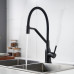 Смеситель для кухни с гибким изливом Shevanik S343H-3, черный