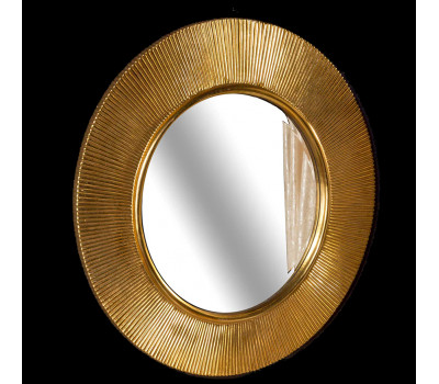Зеркало Shine круглое ПУ золото с подсветкой Boheme 528-G (SL) light