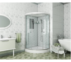 Душевая кабина Niagara Luxe NG-7702W (1000x1000х2100) низкий поддон (15см) стенки БЕЛЫЕ  