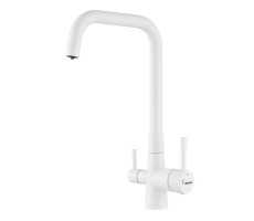 Смеситель для кухни с подключением фильтра Shevanik S528C, белый