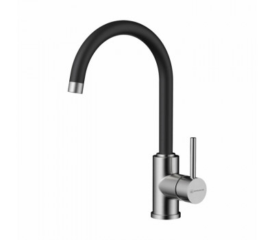 Смеситель для кухни OMOIKIRI Shinagawa, цвет-сталь нержавеющая/черный 4994252 