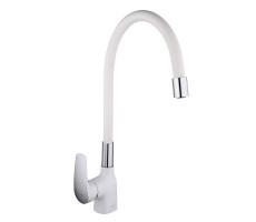 Смеситель для кухни с гибким изливом FRAP F4453-03, белый Смеситель для кухни с гибким изливом FRAP F4453-03, белый
