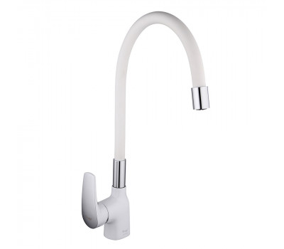 Смеситель для кухни с гибким изливом FRAP F4453-03, белый Смеситель для кухни с гибким изливом FRAP F4453-03, белый