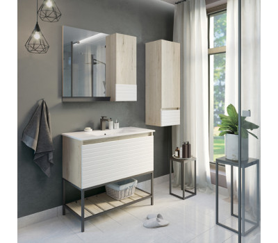 Зеркало-шкаф Comforty Страсбург-90 дуб дымчатый 00-00006573 