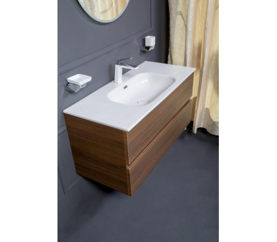 Тумба без раковины Armadi Art Vallessi 100 DARK OAK матовая 2 полки 837-100-D 