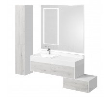 Тумба под раковину Aquaton Сакура 100 ольха наварра, белый глянец 1A234901SKW80 