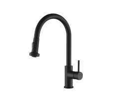 Смеситель для кухни с выдвижной лейкой Timo Saona черный 2316/03FL черный 