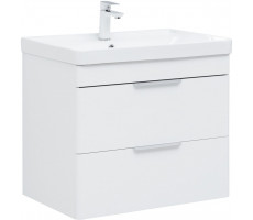 Тумба с раковиной Aquanet Ирис new 70 подвесная 2 ящ. цв. белый глянец 00312428 Тумба с раковиной Aquanet Ирис new 70 подвесная 2 ящ. цв. белый глянец 00312428