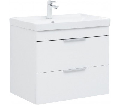 Тумба с раковиной Aquanet Ирис new 70 подвесная 2 ящ. цв. белый глянец 00312428 Тумба с раковиной Aquanet Ирис new 70 подвесная 2 ящ. цв. белый глянец 00312428