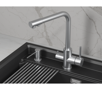 Смеситель для кухни GRANULA 5015, НЕРЖ 