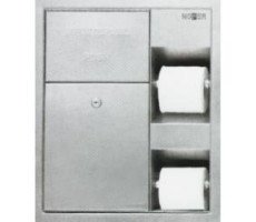 Встраиваемый шкаф с двумя держателями для туалетной бумаги и баком для мусора 508*438*108, шт NOFER 12035.S  Встраиваемый шкаф с двумя держателями для туалетной бумаги и баком для мусора 508*438*108, шт NOFER 12035.S