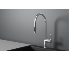 Смеситель для кухни GRANULA GR-8172, НЕРЖ, С ВЫДВИЖНЫМ ИЗЛИВОМ 