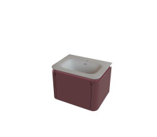 Тумба под раковину подвесная Knotlor ЦВЕТЕНИЕ 59 см бордо матовый 