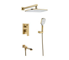 Душевая система встраиваемая Shevanik S4035G, золотой сатин