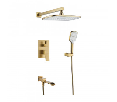 Душевая система встраиваемая Shevanik S4035G, золотой сатин