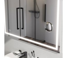 Универсальное зеркало с контурной Led-подсветкой, часами и косметическим зеркалом, 100 см AM.PM Gem M91AMOX1003WG  