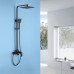 Душевая стойка ABBER Wasserfall AF8616B с изливом, черная матовая 