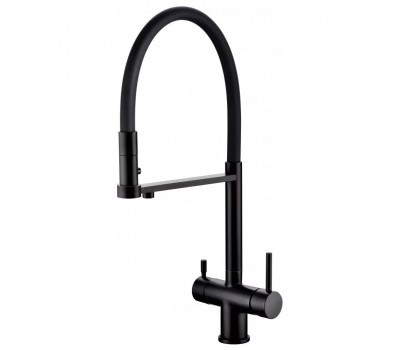 Смеситель для кухни с гибким изливом Grocenberg GB4095BL, черный 
