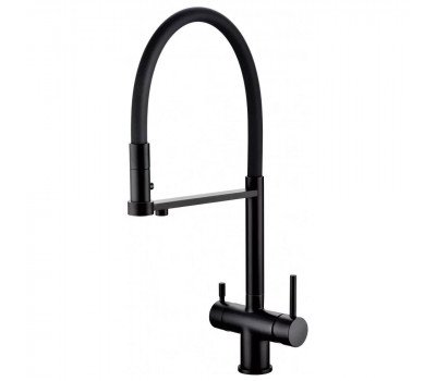 Смеситель для кухни с гибким изливом Grocenberg GB4095BL, черный 
