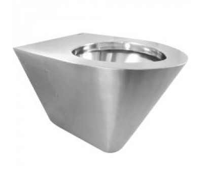 Унитаз из нерж. стали без сливного бака треугольный матовый подвесной 380х355х540 NOFER 13018.S 