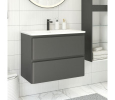 Тумба с раковиной Aquanet Эмбер 80 2 ящ. цв.черный матовый (раковина Luxury) 00332493 Тумба с раковиной Aquanet Эмбер 80 2 ящ. цв.черный матовый (раковина Luxury) 00332493