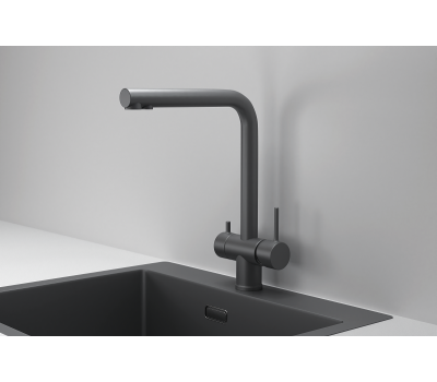 Смеситель для кухни GRANULA KS-7011, ГРАФИТ МАТОВЫЙ 