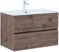Тумба с раковиной Aquanet Алвита new 80 2 ящ. цв.дуб веллингтон табак 00335687 Тумба с раковиной Aquanet Алвита new 80 2 ящ. цв.дуб веллингтон табак 00335687