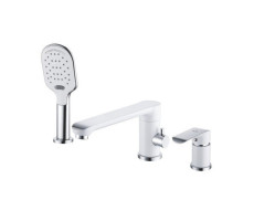 Смеситель на борт ванны Rose R2112F, белый/хром