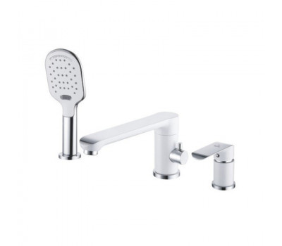 Смеситель на борт ванны Rose R2112F, белый/хром