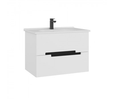 Тумба с раковиной ORKA Lodi 80 подвесная, белый, черный 5005885 