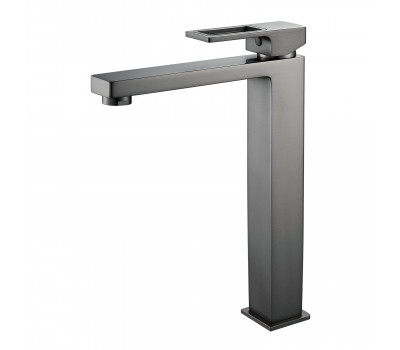 Смеситель для раковины высокий  Raffine F1196T, оружейная сталь