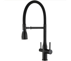 Смеситель для кухни с гибким изливом и подключением фильтра GAPPO G4399-76, черный Смеситель для кухни с гибким изливом и подключением фильтра GAPPO G4399-76, черный