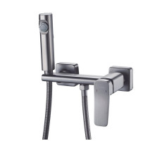 Гигиенический душ со смесителем Shevanik S9905T-1, оружейная сталь