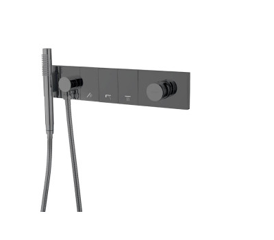 Смеситель ZODIAC с ручным душем SHINE GUN METAL Boheme 132-SYS-SGM графит глянец 