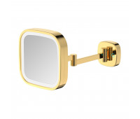 Зеркало настенное c увеличением 5х JAVA S-M332LB золото 