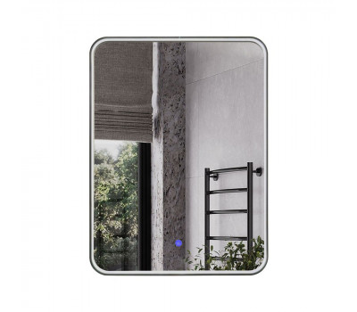 Зеркало в черной алюминиевой раме 60 см Comforty Сириус-60 LED IC-подсветка холодный свет, сенсор 00-00020613 