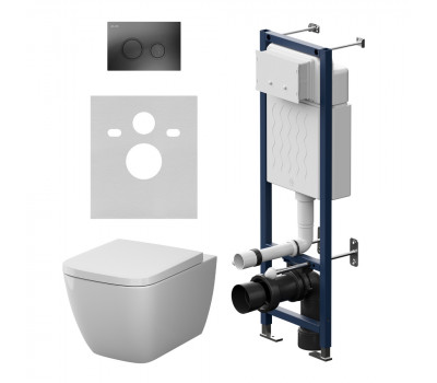 Инсталляция ErgoFit с подвесным унитазом Aquaspin и клавишей AM.PM Gem IS110138.901901 Чёрный Матовое 