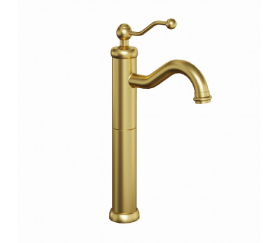 Смеситель для раковины PAINI Duomo без донного клапана, высокий, брашированное золото PVD (PJ) 88PJ205LL 