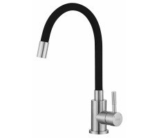 Смеситель для кухни Snake гибкий излив черный нержавеющая K44 B ESKO Смеситель для кухни Snake гибкий излив черный нержавеющая K44 B ESKO