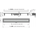 Душевой лоток Alcadrain APZ18-650M с порогами из нержавеющей стали для перфорированной решетки 
