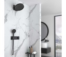 Душевой комплект Vincea VSFW-422TI3MB встраиваемый, термостатический, двухрежимный, черный матовый