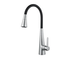 Смеситель для кухни с гибким изливом и режимом "душ" Rose R213L, сатин