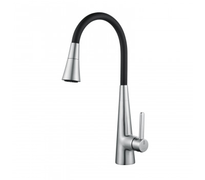 Смеситель для кухни с гибким изливом и режимом "душ" Rose R213L, сатин