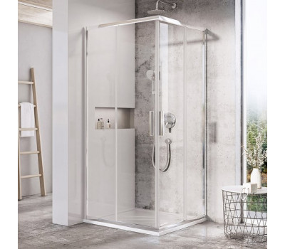 Душевой уголок Ravak X1LM40C00Z1 Blix Slim 80x80 BLSRV2-80 профиль хром, стекло прозрачное 