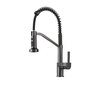 Смеситель для кухни с гибким изливом Shevanik S963T, оружейная сталь
