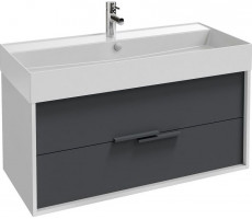 Тумба для раковины Vivienne 100 белый, фасад насыщенный серый матовый Jacob Delafon EB1585-N18-M76 