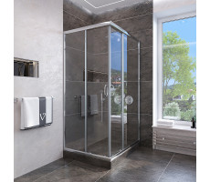 Душевой угол Veconi Rovigo RV-113, 900x900x1850, хром, стекло прозрачное 