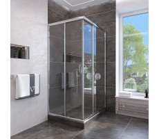 Душевой угол Veconi Rovigo RV-113, 900x900x1850, хром, стекло прозрачное 