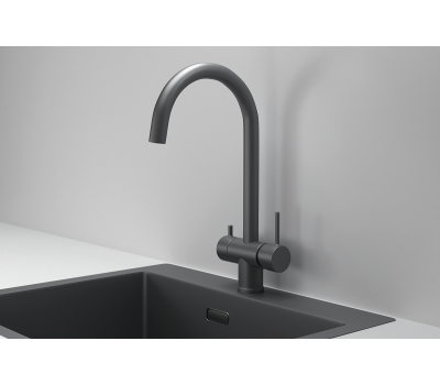 Смеситель для кухни GRANULA KS-7104, ГРАФИТ МАТОВЫЙ 