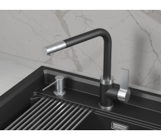 Смеситель для кухни GRANULA 5504, ШВАРЦ 